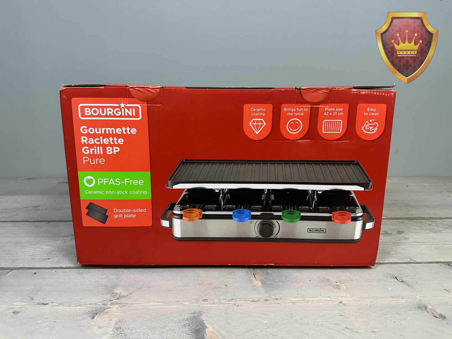 Bourgini Gourmette/Raclette Pure 8P Combiset - Zwart - Nieuw
