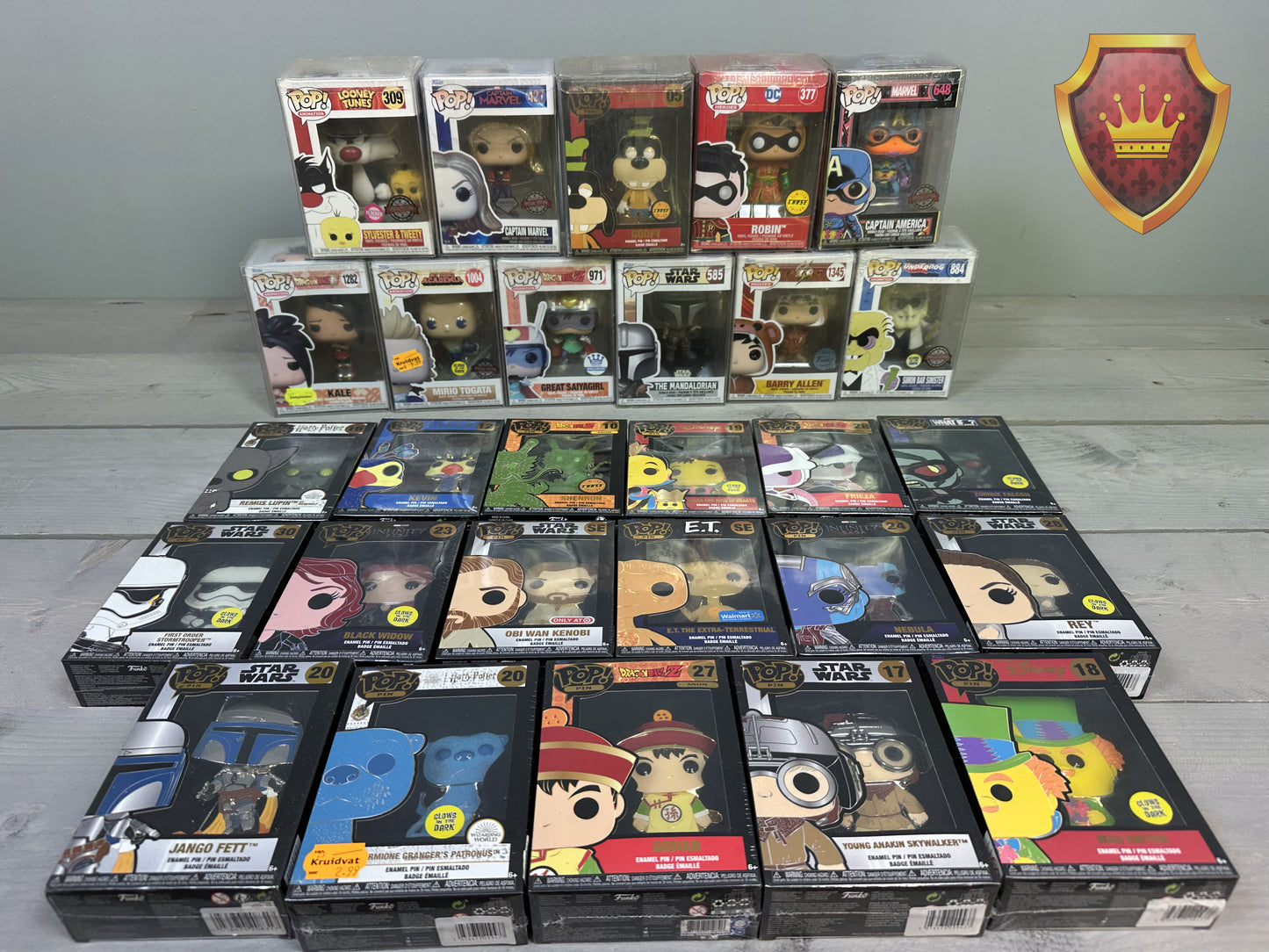 Funko Pop en Pop Pins collectie 28 stuks