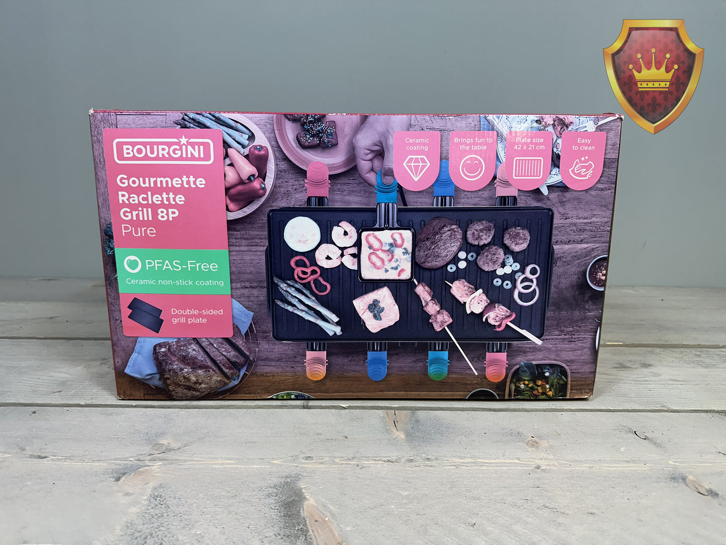 Bourgini Gourmette/Raclette Pure 8P Combiset - Zwart - Nieuw