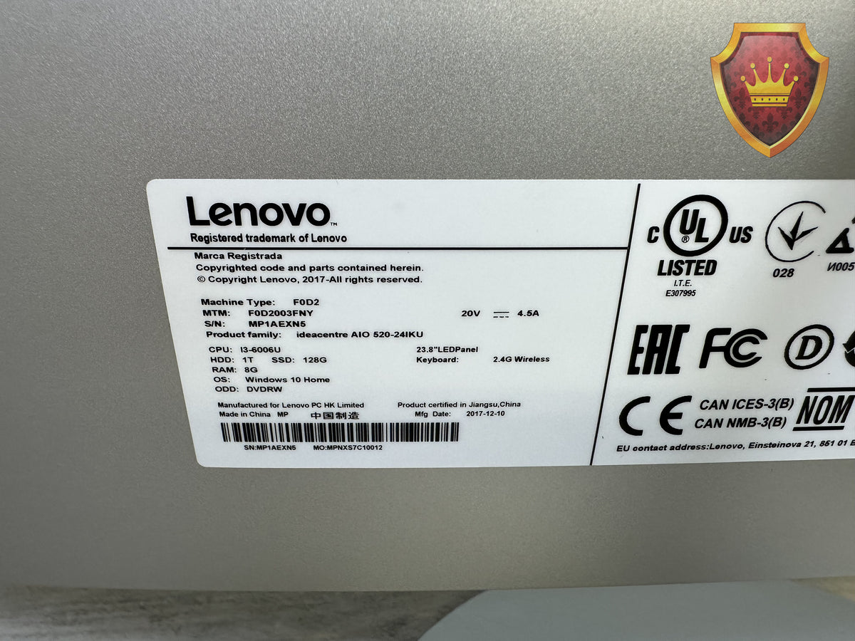 Lenovo IdeaCentre AIO 520-24IKU i3 8GB 1TB + 128GB SSD