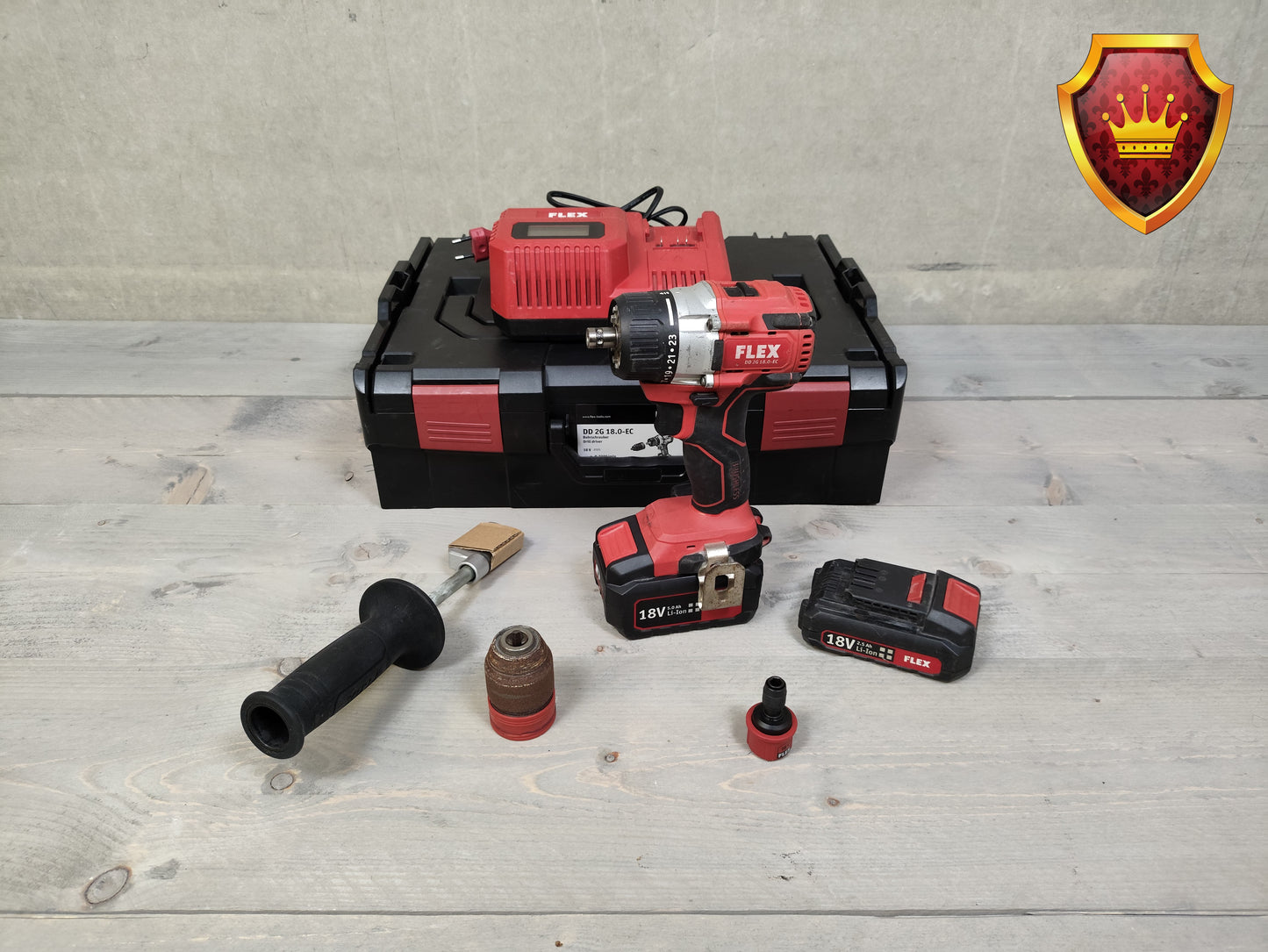 Flex DD 2G 18V accuboormachine set met 5Ah en 2.5Ah accu’s