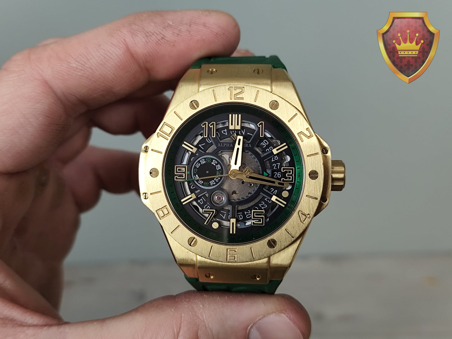 Alpha Sierra Hellcat GG04 horloge groen met doos en certificaat