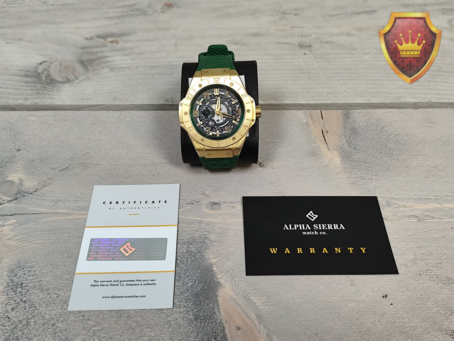 Alpha Sierra Hellcat GG04 horloge groen met doos en certificaat