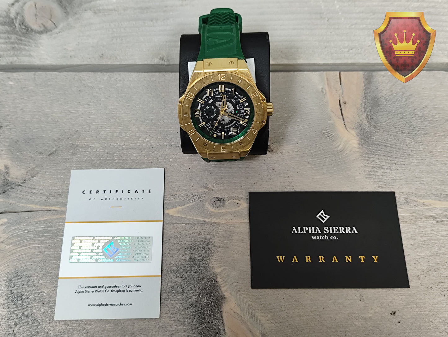 Alpha Sierra Hellcat GG04 horloge groen met doos en certificaat