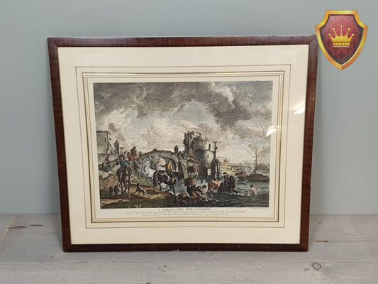 Antieke gravure L’Abreuvoir Hollandois ingelijst