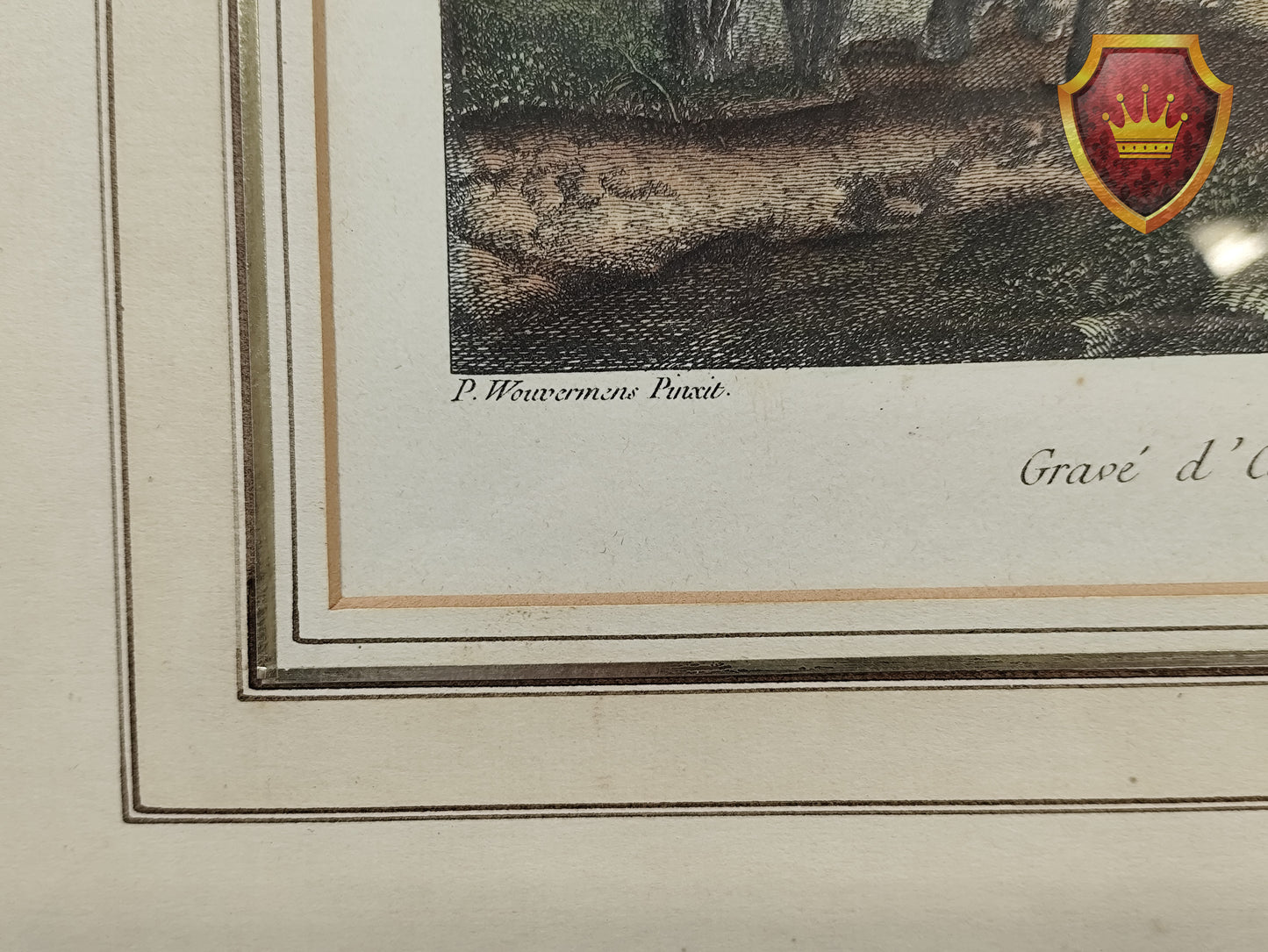 Antieke gravure L’Abreuvoir Hollandois ingelijst