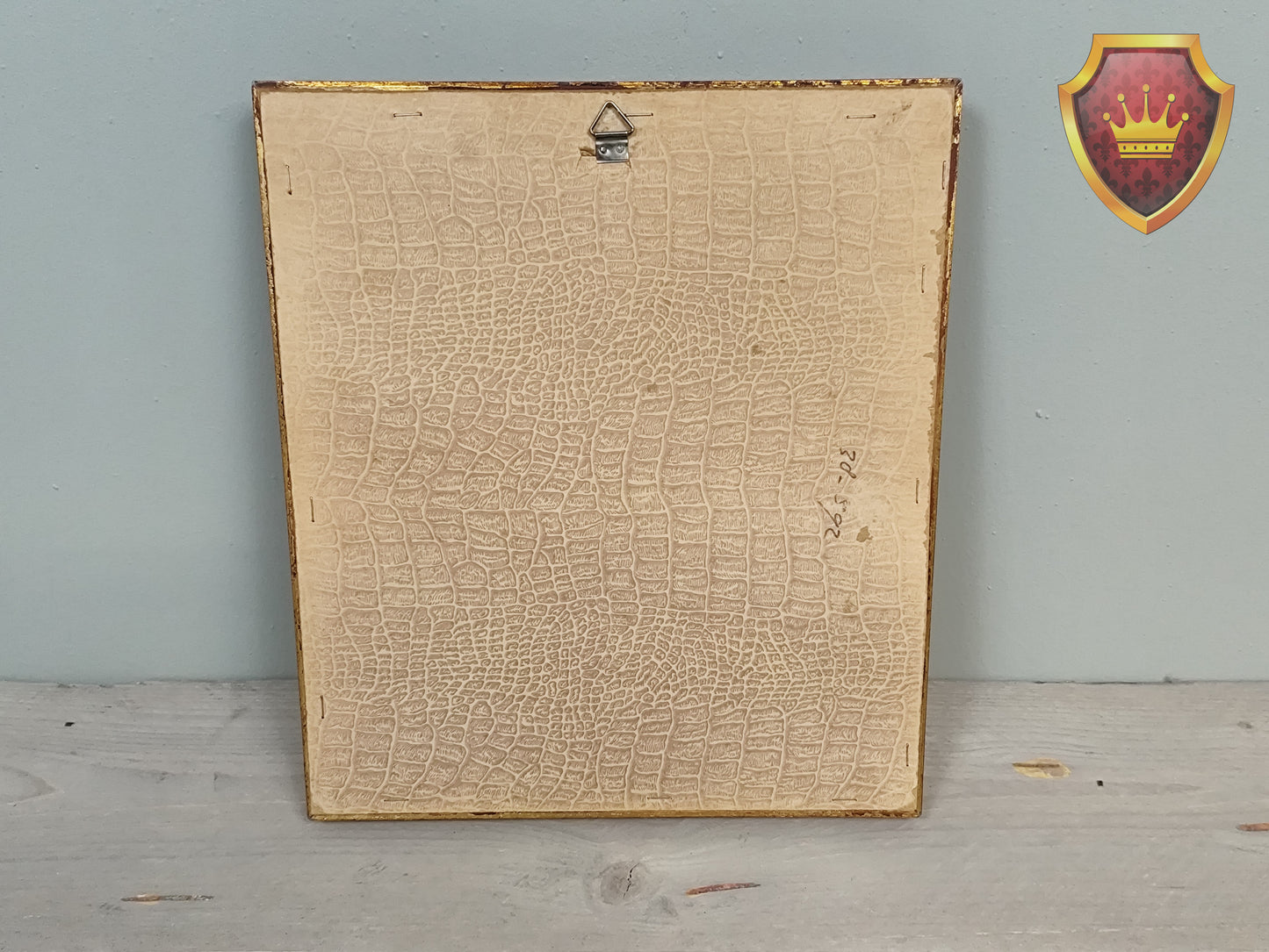 Vintage ingelijste kunstdruk genre tafereel – interieur scène