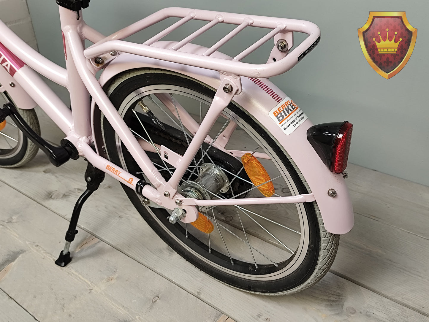 Alpina Cargo M18 kinderfiets roze met voordrager