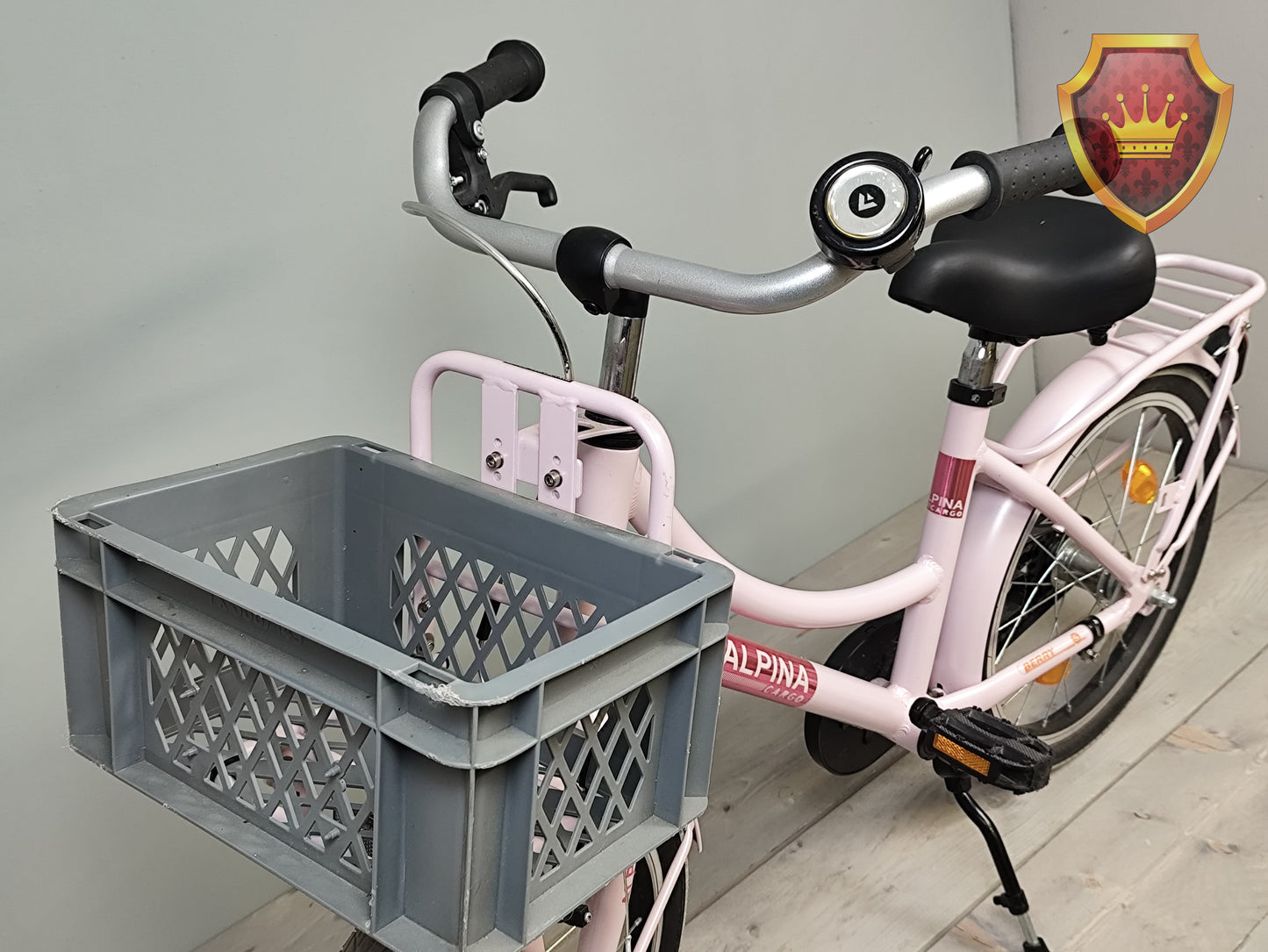 Alpina Cargo M18 kinderfiets roze met voordrager