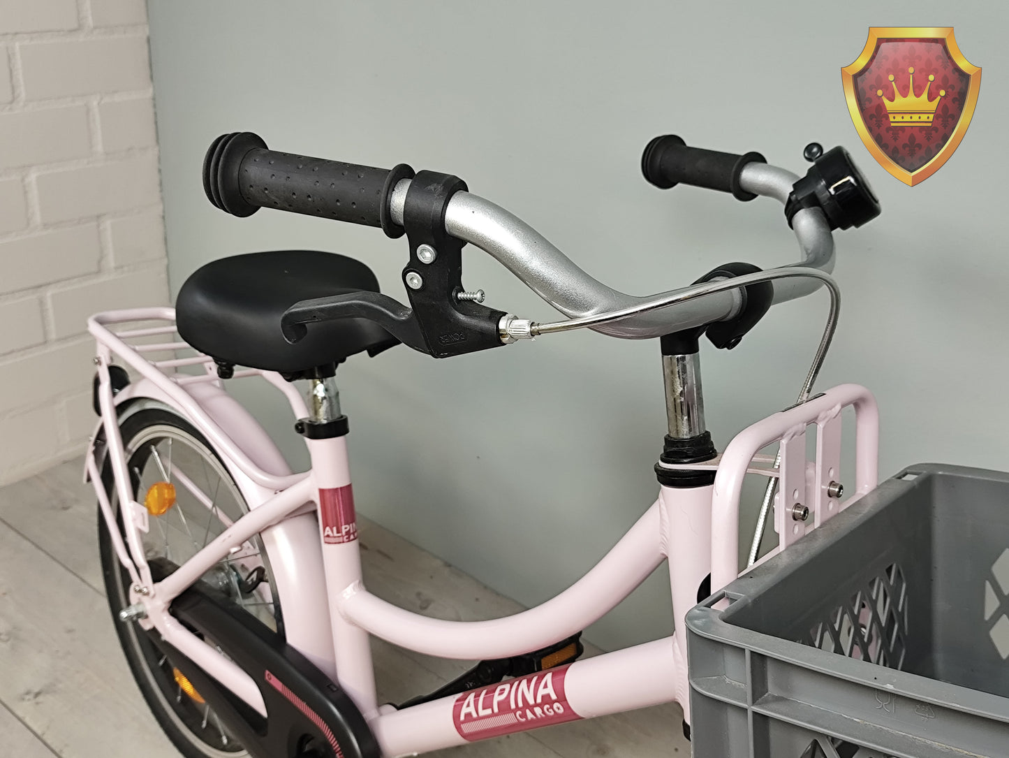 Alpina Cargo M18 kinderfiets roze met voordrager