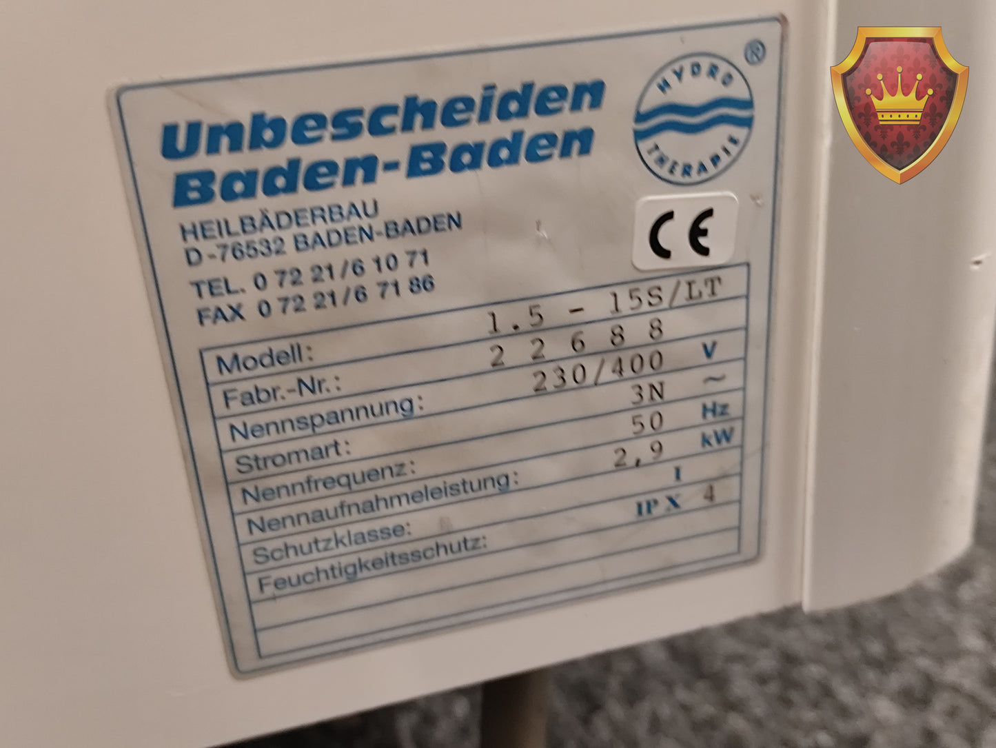 Therapeutisch massagebad Unbescheiden 1.5-15S/LT