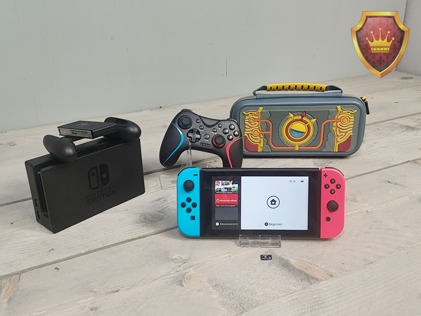 Nintendo Switch V2, 128GB fortnite, Zelda Case, 3th party controller - Nieuwstaat