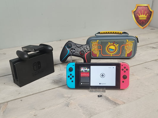 Nintendo Switch V2, 128GB fortnite, Zelda Case, 3th party controller - Nieuwstaat