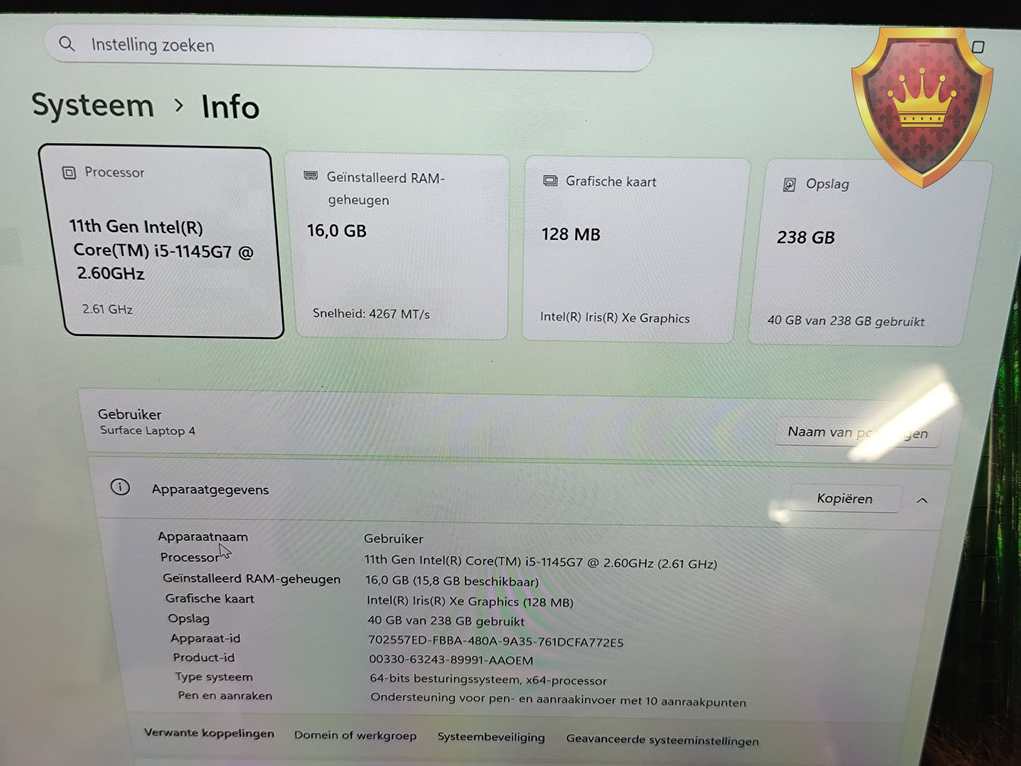 Microsoft Surface Laptop 4 13.5 i5 16GB 256GBa