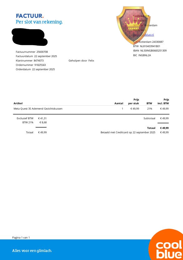Meta Quest 3S P97 128 GB VR-headset met ademende kussen + Garantie