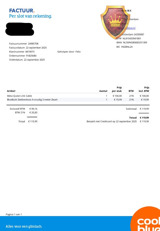 Meta Quest 3S P97 128 GB VR-headset met ademende kussen + Garantie